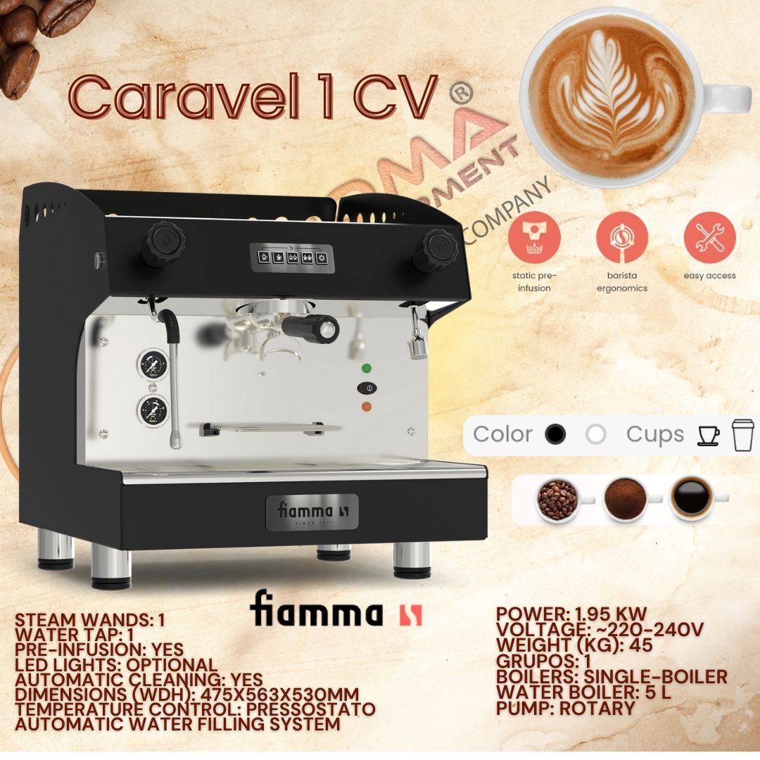 Fiamma Caravel 1 CV – Single Group Coffee Machine